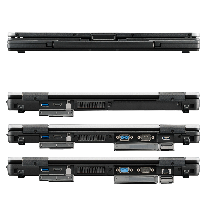 SANTINEA Toughbook FZ55-MK1 HD Toughbook FZ55 Full-HD - FZ55 HD assemblé sur mesure - Face avant et face arrière (baie modulaire arrière)