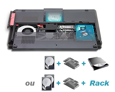 SANTINEA - CLEVO P157SM-A - 1 à 4 disques durs internes